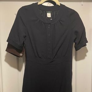 J.Crew vintage navy wool short sleeve a-line midi dress